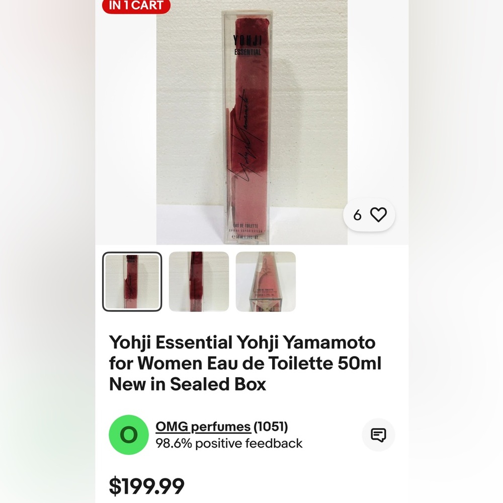 Yohji Yamamoto Eau de Toilette in Red Packaging - Picture 2 of 3